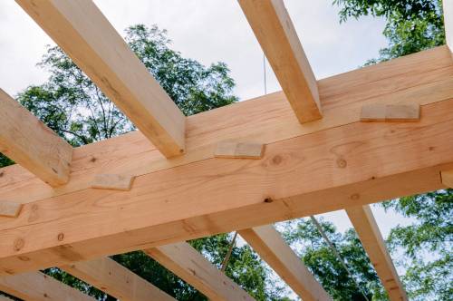 Another angle of the Douglas Fir key beam