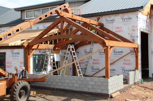Raising the Timber Frame Pavilions
