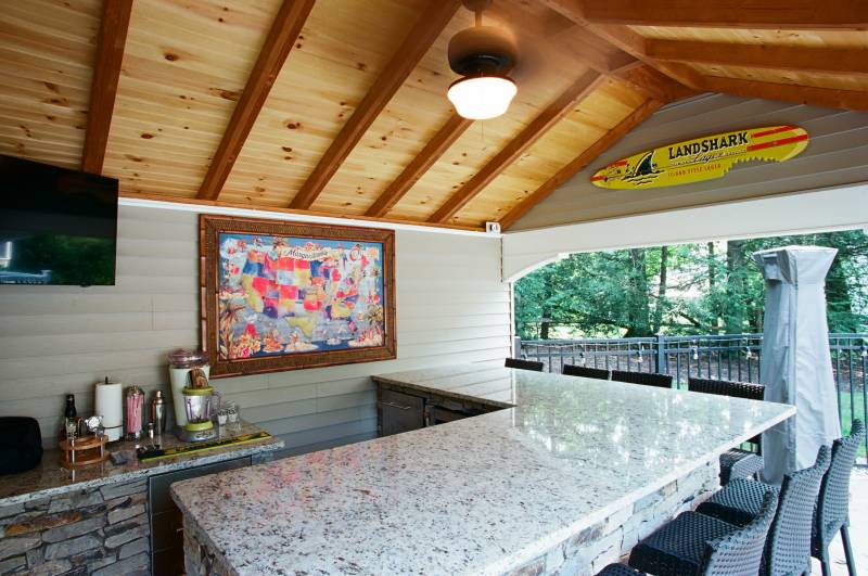 Living Life Like a Jimmy Buffett Song • 12' x 24' Governor's Pool House with Bar