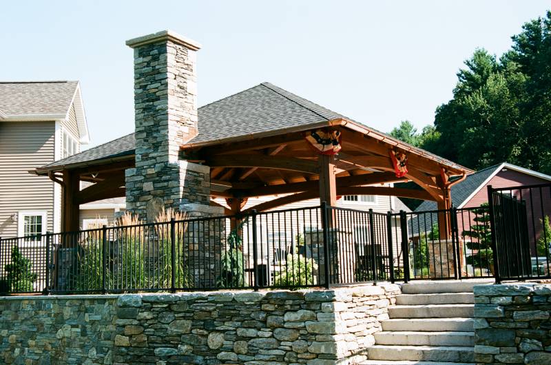 Pavilion integrated into the landscape