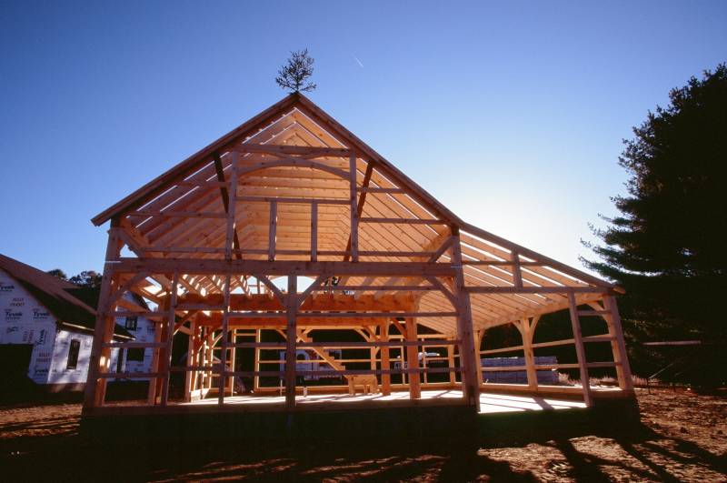 Timber frame barn kit profile view