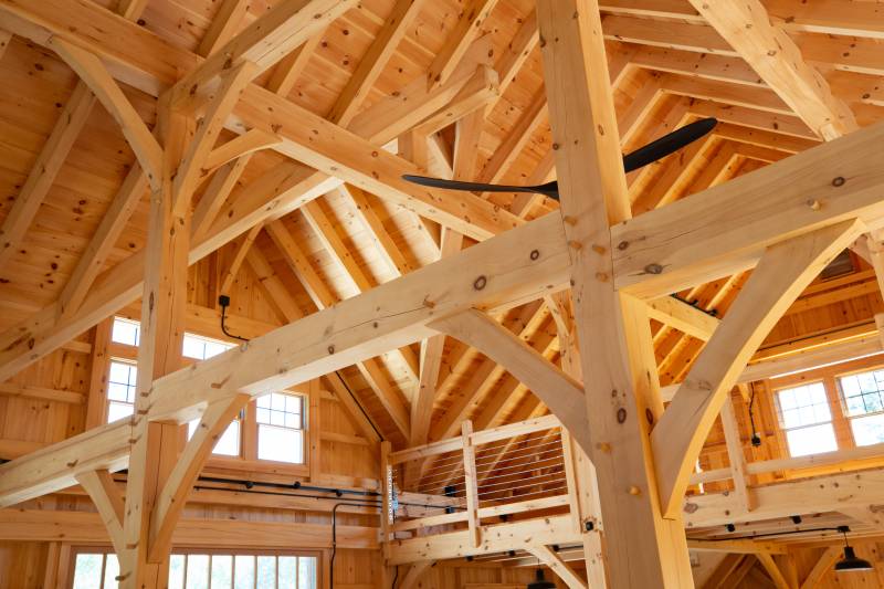 Intricate & authentic timber frame construction with oak pegs