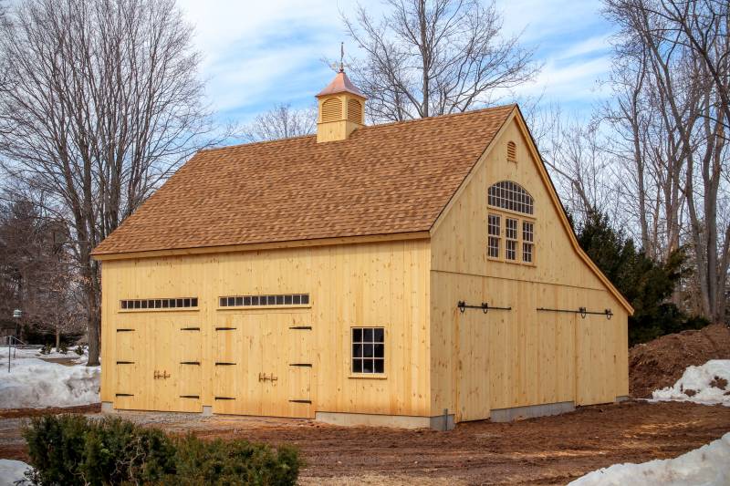 24' x 32' Carriage Barn with 12' Lean-To (Ellington CT)