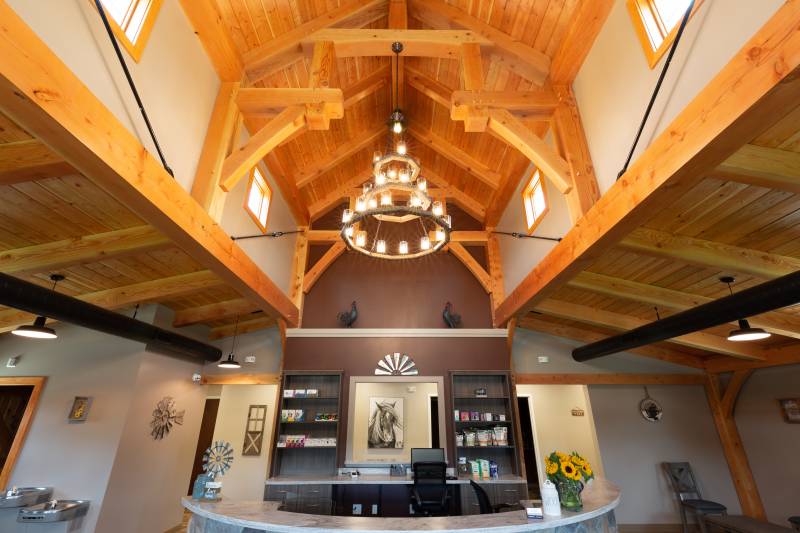 Interior: Hammer Beam Truss Design with Authentic Timber Frame Joinery