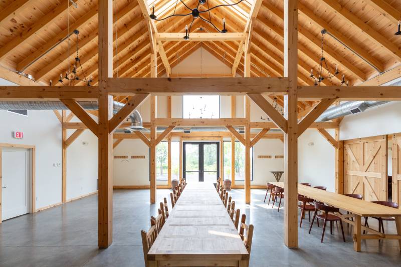 Meeting Area in the Front of the Barn • Authentic Post & Beam Construction