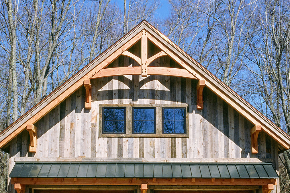 2' Gable Overhang with Timber Truss Accent and Show Rafter